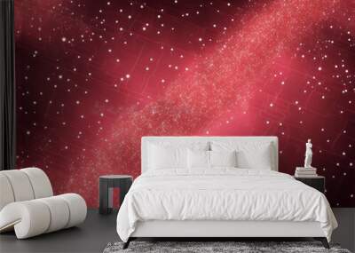 Photo of a vibrant red and black background adorned with white stars Wall mural