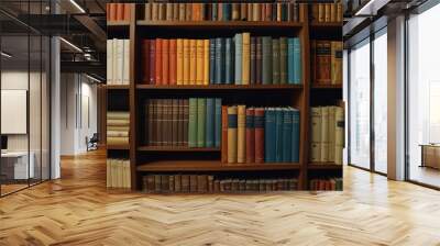 shelves with books, AI Generated. Wall mural