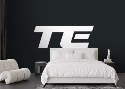 TE or ET and T, E Uppercase Letter Initial Logo Design, Vector Template Wall mural