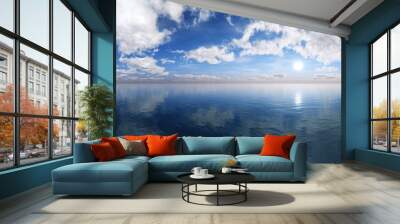 Beautiful sea sunset, panorama of the ocean at sunset, sunrise over the sea,, 3d rendering Wall mural