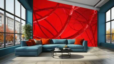 Circulatory system. Arteries and veins. Blood vessels.
3D rendering Wall mural