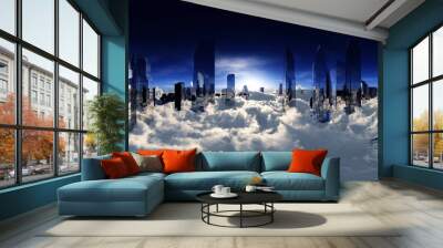 City landscape. Panorama of clouds, HDRI. equidistant projection. Spherical panorama. panorama 360. environment map Wall mural