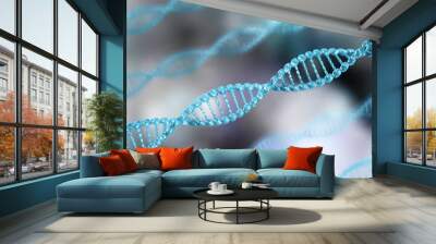 DNA, a beautiful chromosome on a blurred background,
3D rendering Wall mural