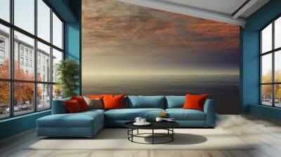 panorama of sea sunset, the view of the ocean sunrise, sunset at sea, tropical sunset. Wall mural