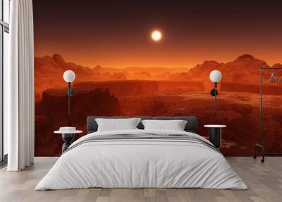 Panorama of space landscape, alien landscape, 3D rendering
 Wall mural