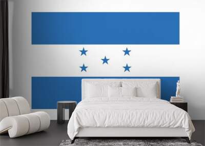 Republic of Honduras national flag isolated on white background. Honduras is a country in Central America. Wall mural