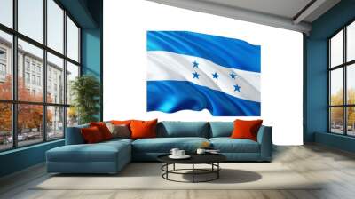 Republic of Honduras national flag isolated on white background. Honduras is a country in Central America. Wall mural