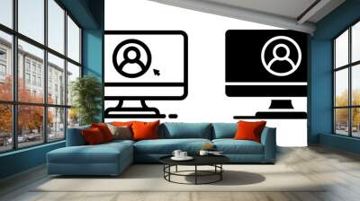 Computer monitor icon. login sign for mobile concept and web design. vector illustration Wall mural