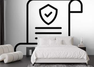 Insurance policy Icon. contract sign. Insurance policy symbol. Document business concept. vector illustration Wall mural