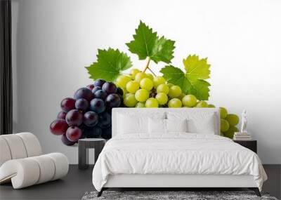 Fresh grape fruits on white background with clipping path Wall mural