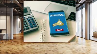 Open a bank account online Wall mural