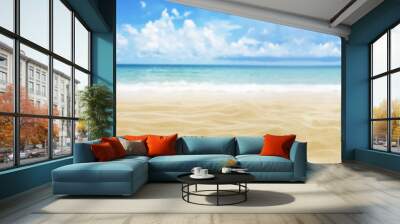 Sand, sea, sky and beach background Wall mural