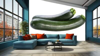 Two green squash   on white background Wall mural