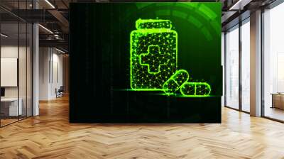 2d rendering pill with digital background Wall mural