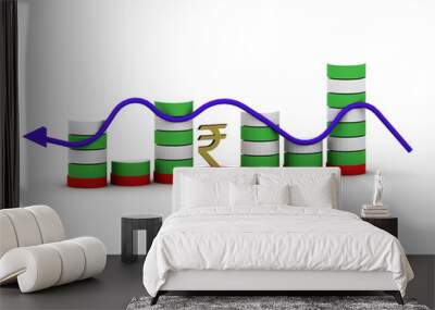 3d rendering Stock market online business concept. business Graph 
 Wall mural