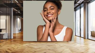 African american woman beauty healthy skin natural beauty happy smile Wall mural