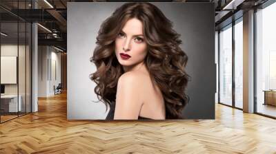 Beautiful hair woman long hairstyle model beauty concept female portrait Wall mural