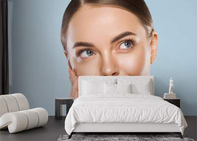 Beautiful woman face skin care healthy beautyskin eyes Wall mural