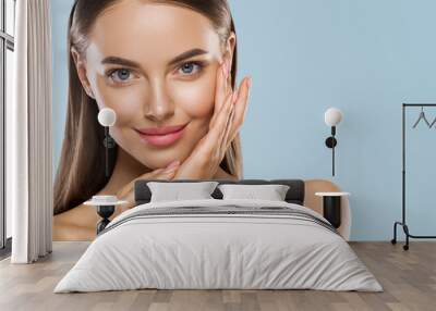 Beautiful woman face skin care healthy beautyskin eyes Wall mural