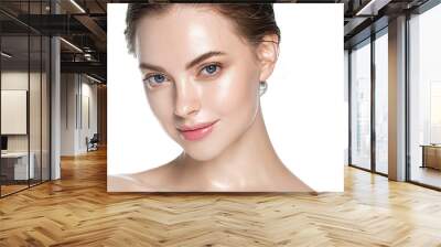 Beauty skin care woman natural makeup female model closeup  Wall mural