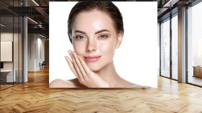 Beauty skin care woman natural makeup female model closeup  Wall mural