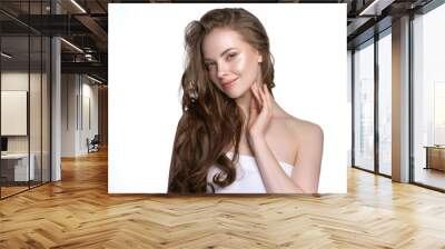 Beauty skin care woman natural makeup female model closeup  Wall mural