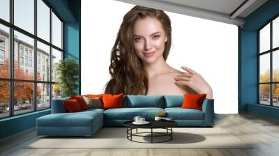 Beauty skin care woman natural makeup female model closeup  Wall mural