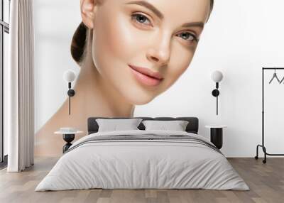 Beauty woman natural fresh skin clean beautiful cosmetic spa concept female portrait Wall mural