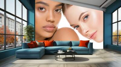 Ethnic beauty women face closeup healthy beautiful natural female protrait Wall mural