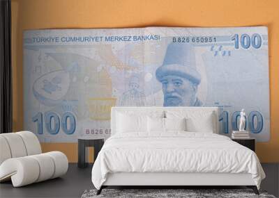 Turkish currency, Turkish lira banknotes Wall mural