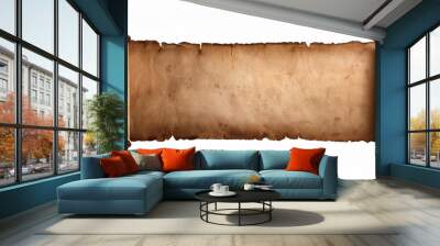 Ancient scroll parchment over old paper background Wall mural