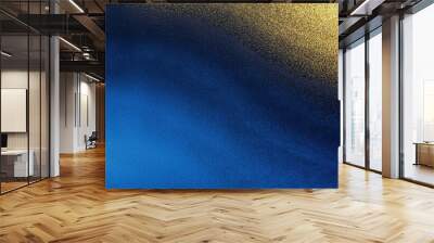 Dark blue gold waves decoration fabric , a normal simple grainy noise grungy empty space or spray texture , a rough abstract retro vibe shine bright light and glow background template color gradient Wall mural