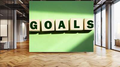 Goals word on wooden cubes. Goals concept Wall mural