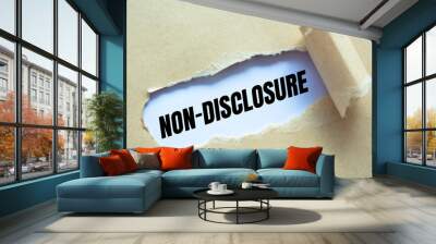 Non-Disclosure word written under torn paper. Wall mural