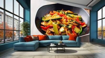 vegetarian wok stir fry Wall mural