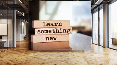 Wooden blocks with words 'Learn Something New'. Wall mural