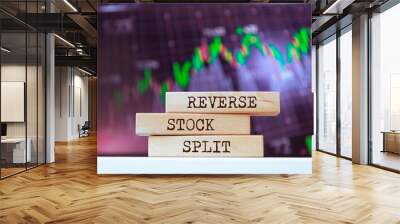 Wooden blocks with words 'Reverse Stock Split'. Business concept Wall mural