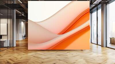 Abstract orange liquid wavy shapes futuristic banner. Glowing retro waves background Wall mural