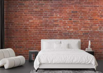 Brick wall. Old vintage brick wall pattern. Red brick wall panoramic background. Wall mural