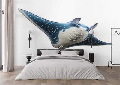 Manta Ray isolated on white background with clipping path. Full Depth of field. Focus stacking Wall mural