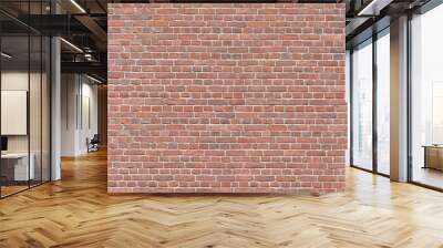 Old red brick wall background, wide panorama of masonry Wall mural