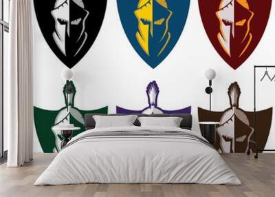 crests with spartan warrior Wall mural