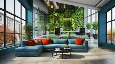 modern office spaces: Green environments with planted walls create a refreshing atmosphere Wall mural