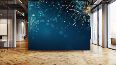 New Year's Eve background design with fireworks with empty copy space Wall mural