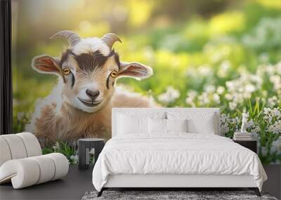 goat on the meadow Wall mural