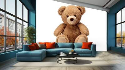 Teddy bear on isolated White background Wall mural