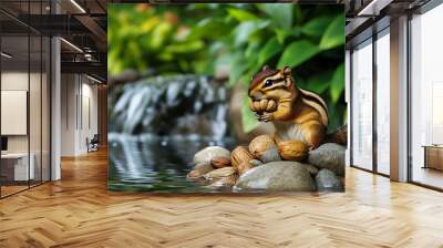 tiger in water Wall mural