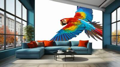 blue and yellow parrot colourful wing features illustration nature Wall mural