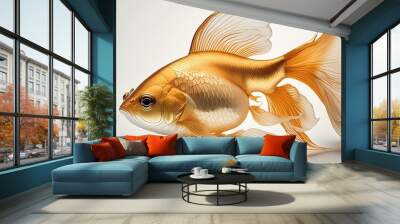 gold fish isolated on white Wall mural