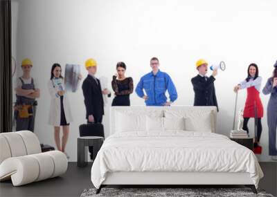 group of industrial workers. isolated on white background. Wall mural